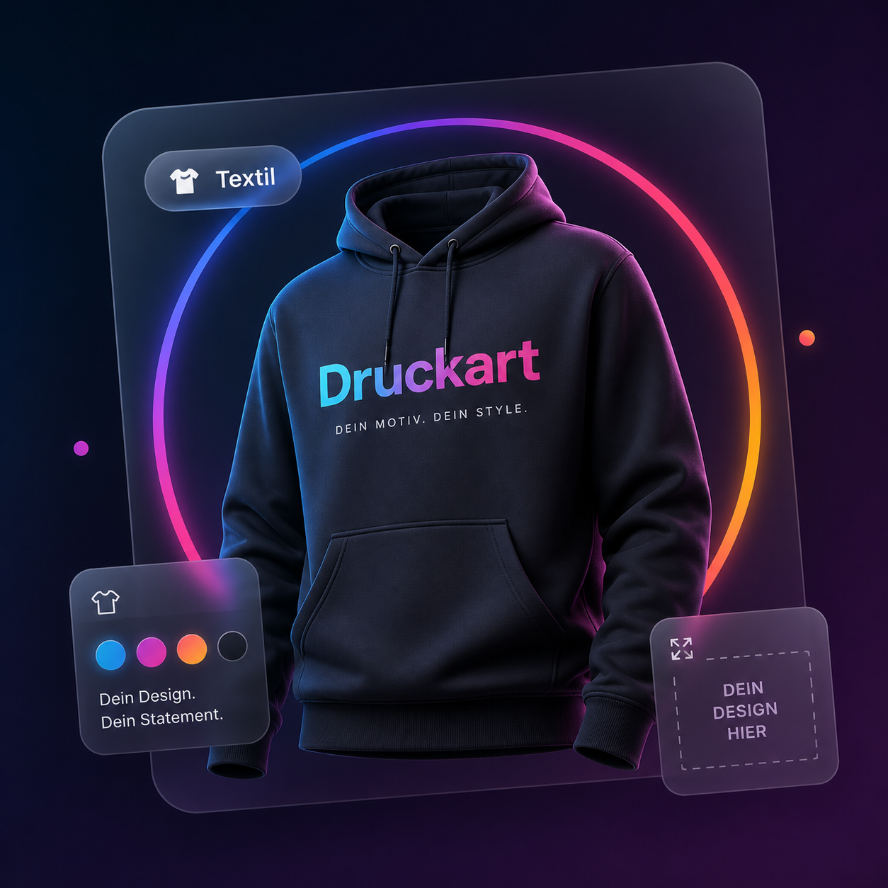 Textildruck Hoodie mit Wunschdesign